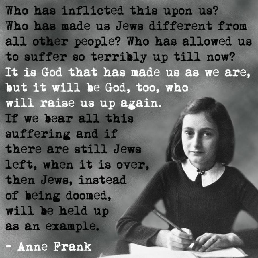 This Anne Frank World War II Quote shows how young people suffered in the second world war. Yet despite it all, her words are inspiring and shows her inner strength and a deep belief in her people.