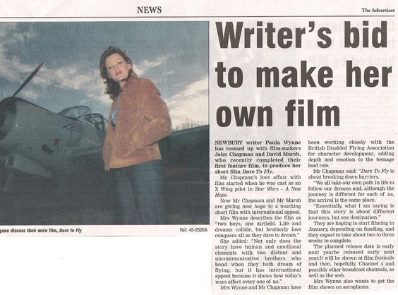 Writers Bid To Make Film Flying Without Wings Book By Paula Wynne