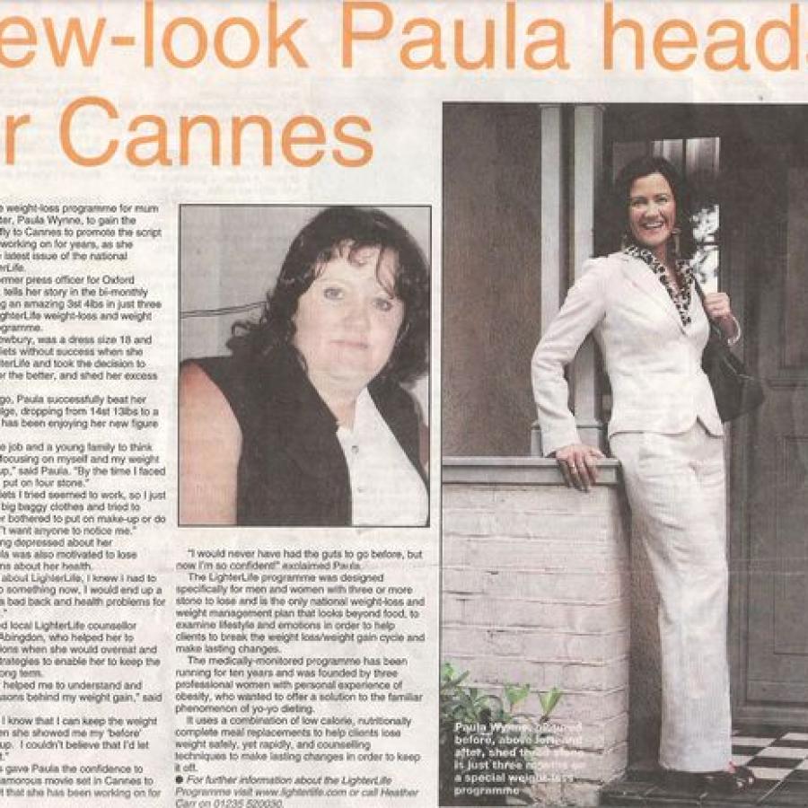 New Look Paula heads for Cannes Film Festival - after losing 3 stone to get the confidence to go! Yikes - was that really me?