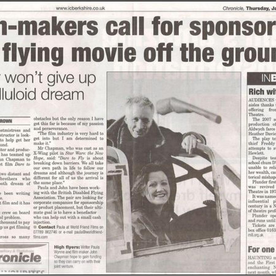 Local film maker's call for sponsors to help get film off the ground - pity Kick Starter wasn't around in those days!